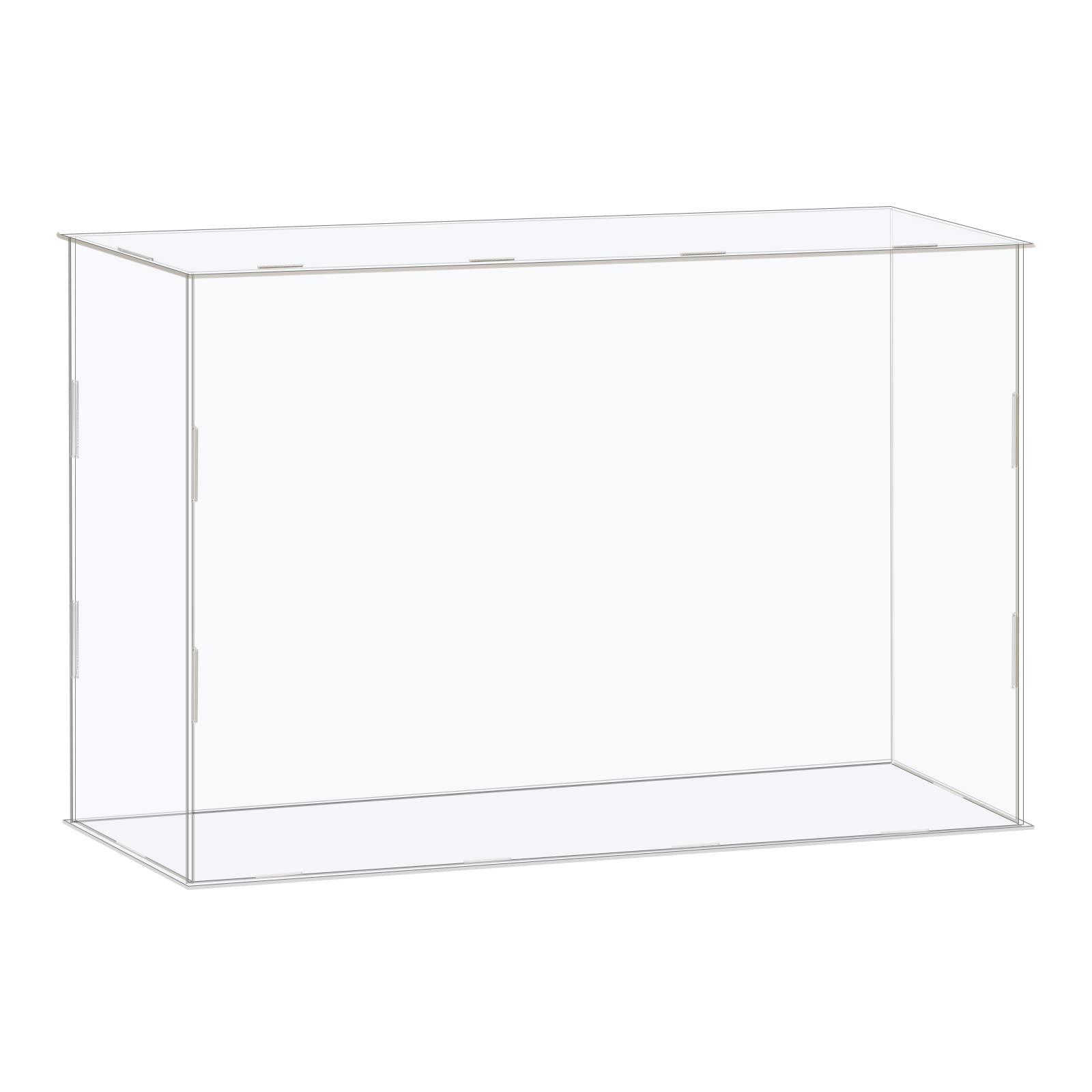 sourcing map Acrylic Display Case Box Clear Dustproof Protection Showcase 41x11x26cm for Collectibles Display 0