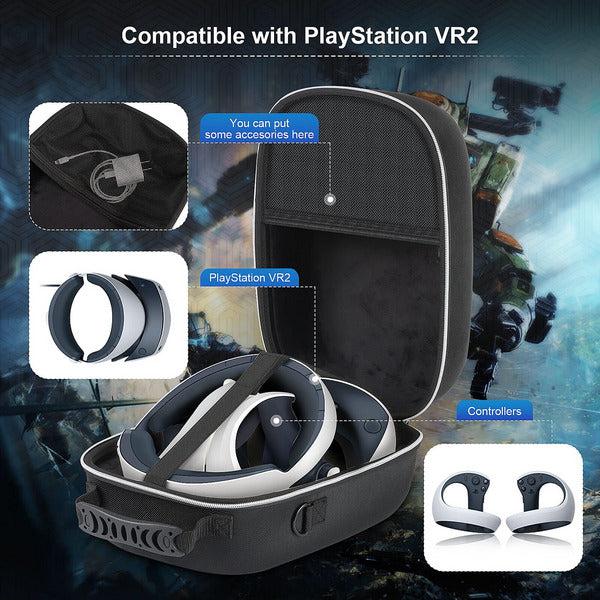 PS VR2 Case Hard Carrying Case for PlayStation VR2 All-in-One VR Gaming Headset and Touch Controllers, Portable Travel Cover Storage Bag with Shoulder Strap & Lens Cloth for PS VR2 Accessories 2