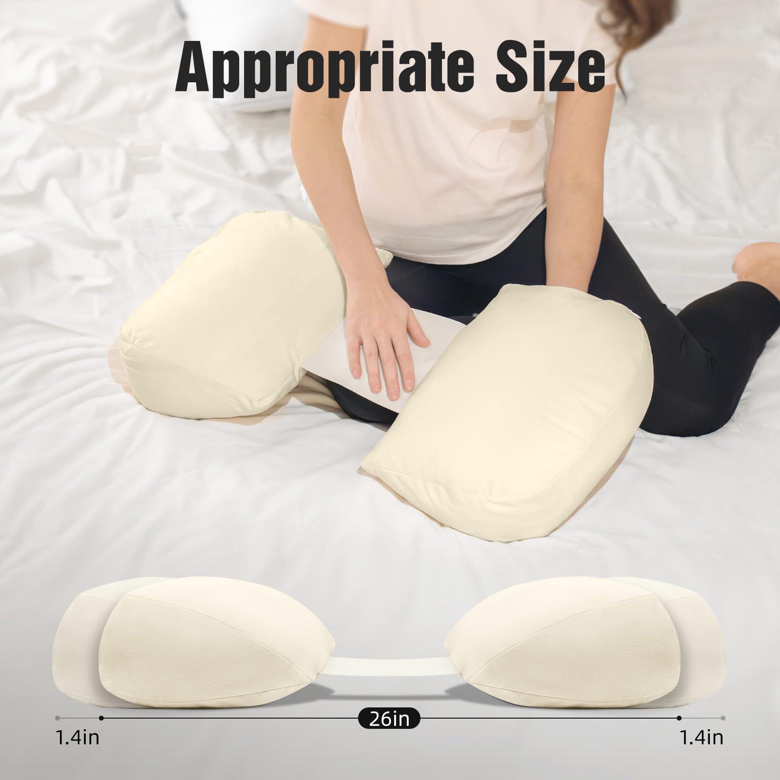 LightEase Pregnancy Maternity Body Pillow Side Sleeping Double Wedge for Body, Belly, Back Support, Shredded Foam, Side Sleep 2