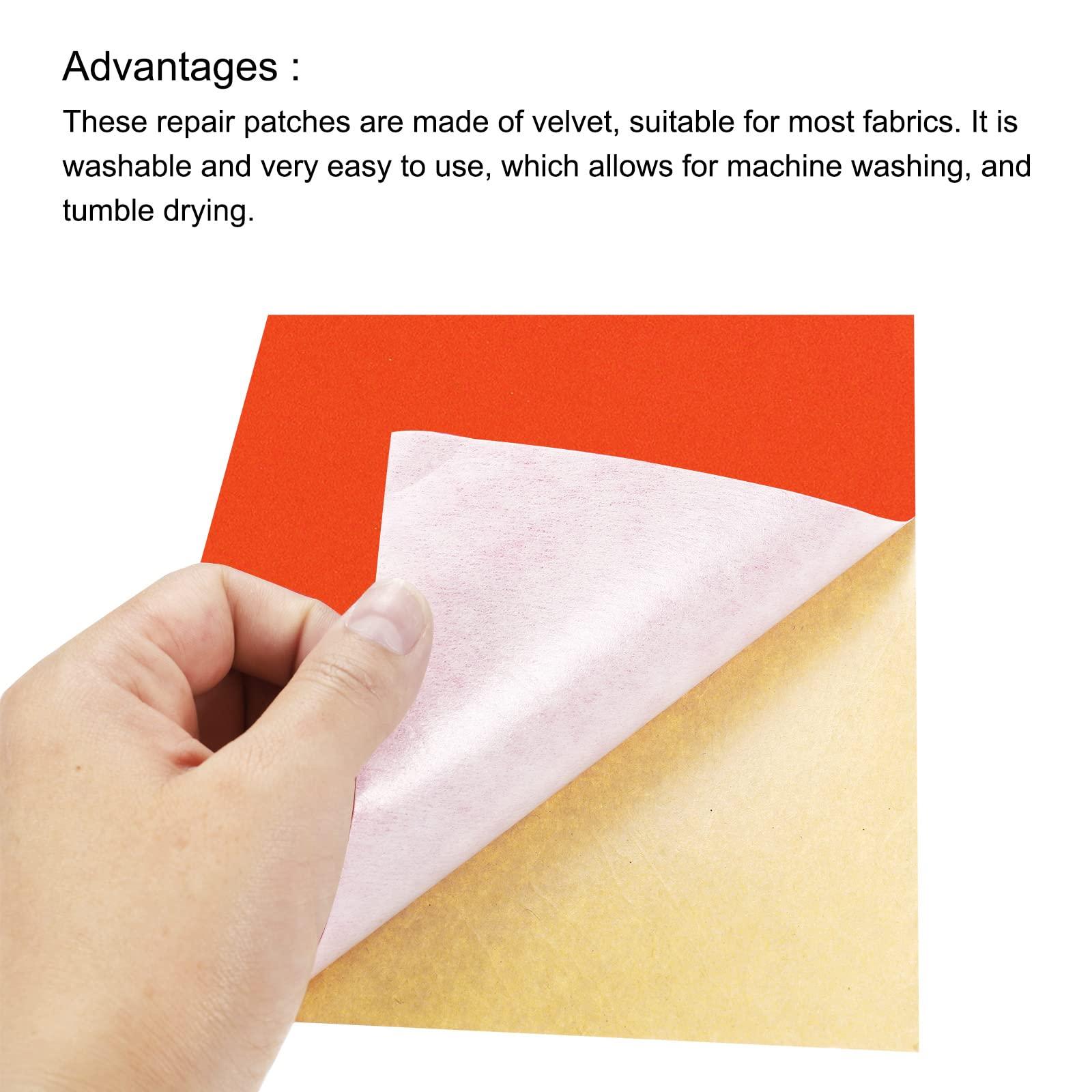 sourcing map Self-Adhesive Velvet Patches Repair Patches Orange 58"x16" for Clothing Repair Crafts Repair Kit Backpack Shoe Decoration 8