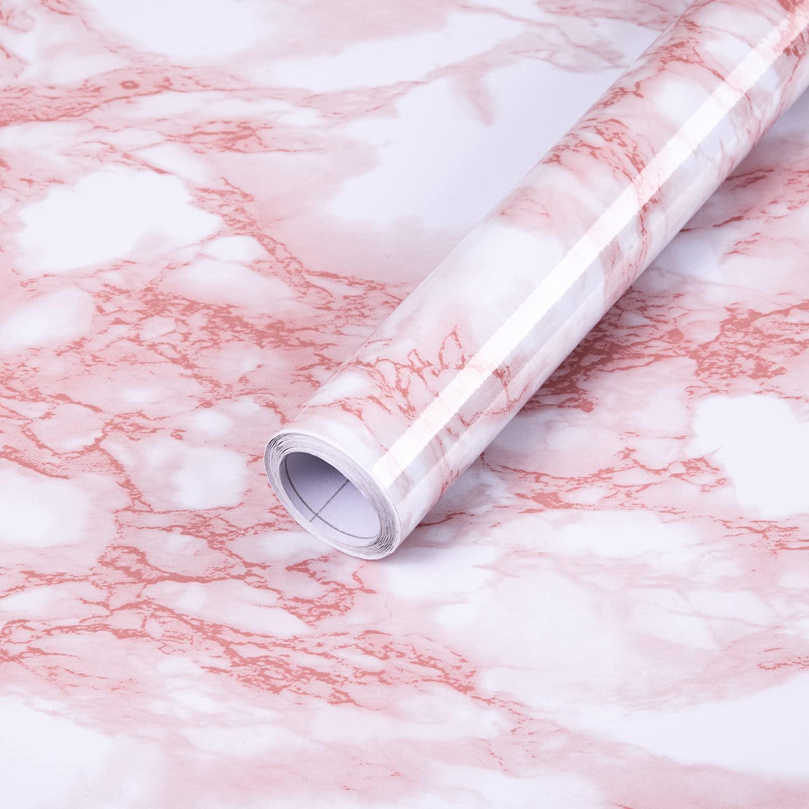 Hode Marble Sticky Back Plastic Roll 40 cm X 10 m Self Adhesive Wallpaper Shelf Liner Vinyl Peel and Stick Wallpaper Removable Bathroom Kitchen Worktop Covering Cupboard Vinyl Wrap 1