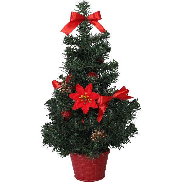 50CM Artificial Tabletop Christmas Tree,JUANPHEA Small Mini Christmas Tree wtih Hanging Ornaments, Artificial Xmas Tree for Christmas Desktop Decorations(Red)