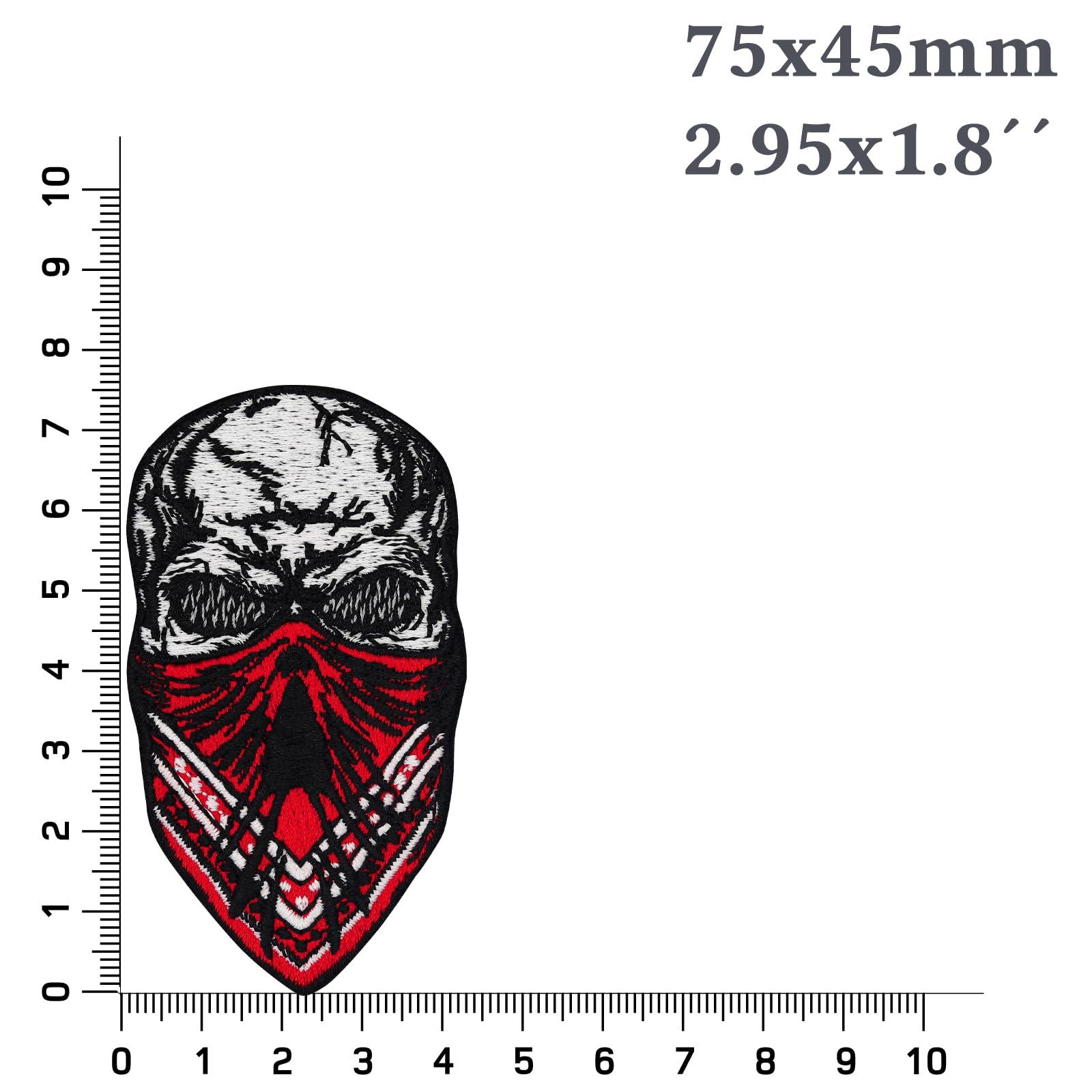 Biker Patches Banditos Biker Patches for Leather Vest | Skull Patches for Vest | Skull mask Patches Iron on sew on Motorcycle Accessory | 75x45 mm 1