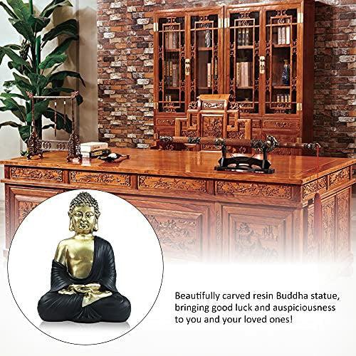 Sitting Buddha Statue, RETON 19.5x15x28.5cm Resin Buddha Statues Meditating Buddha Statue, Indoor Outdoor Zen Figurine for Home Garden Office Decor 3
