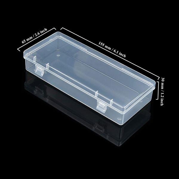 LJY 10 Pieces Rectangular Empty Mini Clear Plastic Organizer Storage Box Containers with Hinged Lids (155 x 65 x 30 mm, Blue) 1