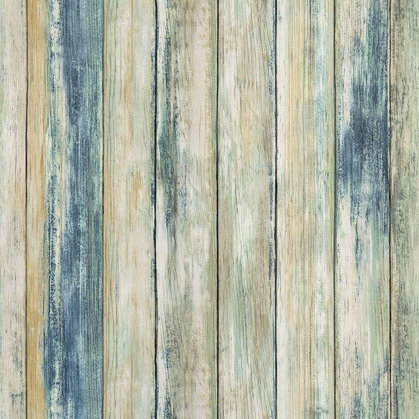 Hode Blue Wood Effect Vinyl Wrap Self Adhesive Wallpaper 60cmx3m, Waterproof Removable Sticky Back Plastic Roll, Peel and Stick Wallpaper for Kitchen Cupboards Worktop Cabinets Table Furniture