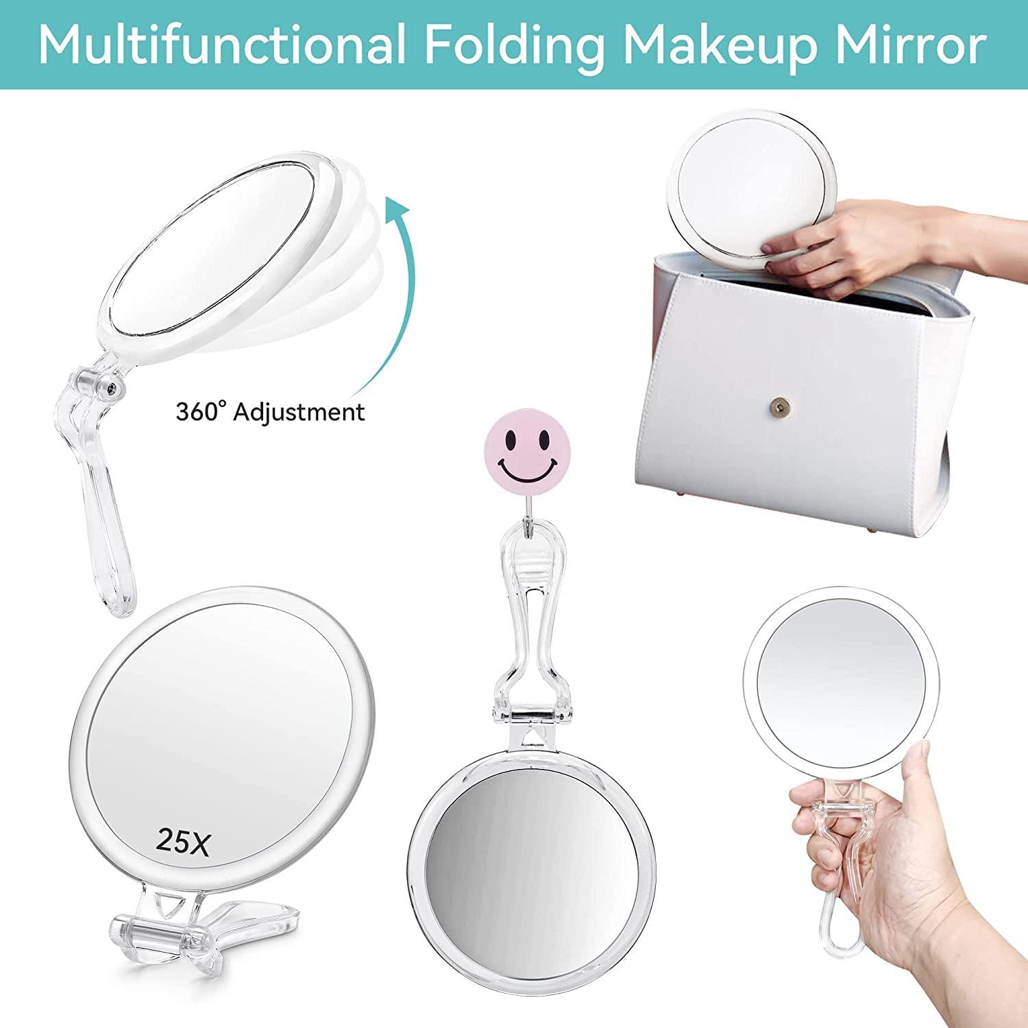 B Beauty Planet Hand Mirror, 25X/1X Double-Sided Hand Held Magnified Mirror & 10X Magnifying Mirror Suction Cup,Perfect for Precise Makeup Applications 3