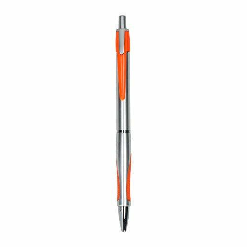 PM Bingo Retractable Ballpoint Pen 0.7 mm Pack of 50 Silver/Orange 0