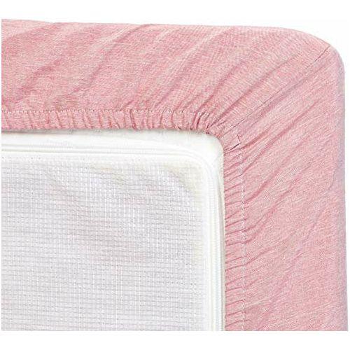 Amazon Basics Chambray Fitted Sheet - 150 x 200 x 30 cm, Sandy Red 1