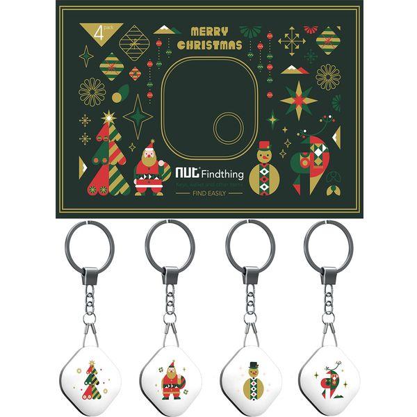 Nutale Key Finder Christmas, 4-Pack Bluetooth Tracker Item Locator with Key Chain for Keys Pet Wallets or Backpacks and Tablets