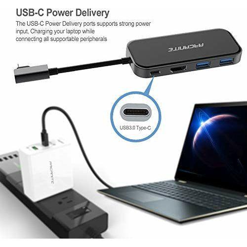 ARCANITE Premium USB-C Hub, 100 W Output, 4K x 2K HDMI, 2 USB 3.0 Type-A Ports, Aluminium and Glass Exterior 1