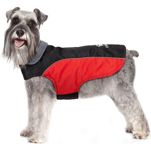 IREENUO Dog Coat, Waterproof Dog Rain Coat for Small Medium Dog, Warm Dog Clothes Winter Coats & Jackets with Fleece and Reflective Strips (M)
