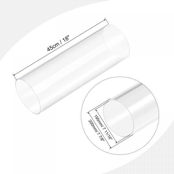 sourcing map Acrylic Pipe Clear Rigid Round Tube 195mm ID 200mm OD 18" for Lamps and Lanterns, Water Cooling System 1