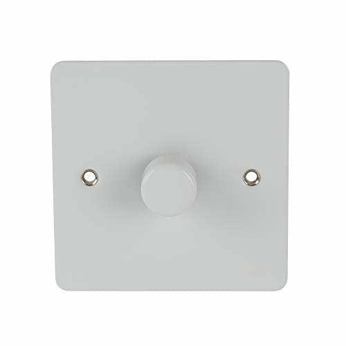 Schneider Electric GU6212CPW Ultimate Flat Plate, Dimmer Switch, 400W/VA, 1 Gang, 2 Way, Main & LV, White - Pack of 1 0