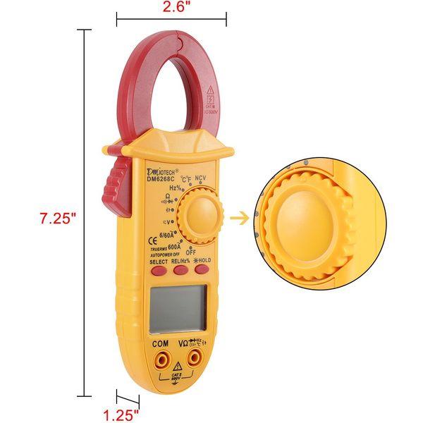 sourcing map Handheld Digital Multimeter Ammeter ACV AC DCV Volt Current Ohm Resistance Capacitance Frequency Temperature Continuity Diode Circuit Clamp Meter 2