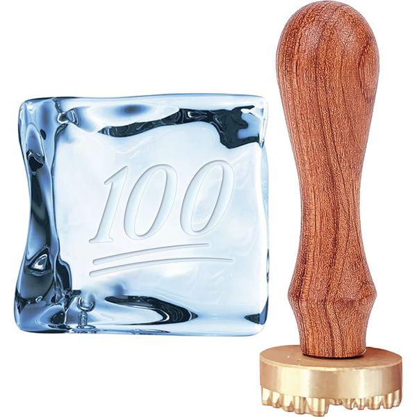 CRASPIRE 100 Points Ice Stamp Ice Cube Stamp Ice Branding Stamp with Removable Brass Head & Wood Handle Vintage Ice Stamp for DIY Crafting Cocktail Whiskey Mojito Drinks Bar Making