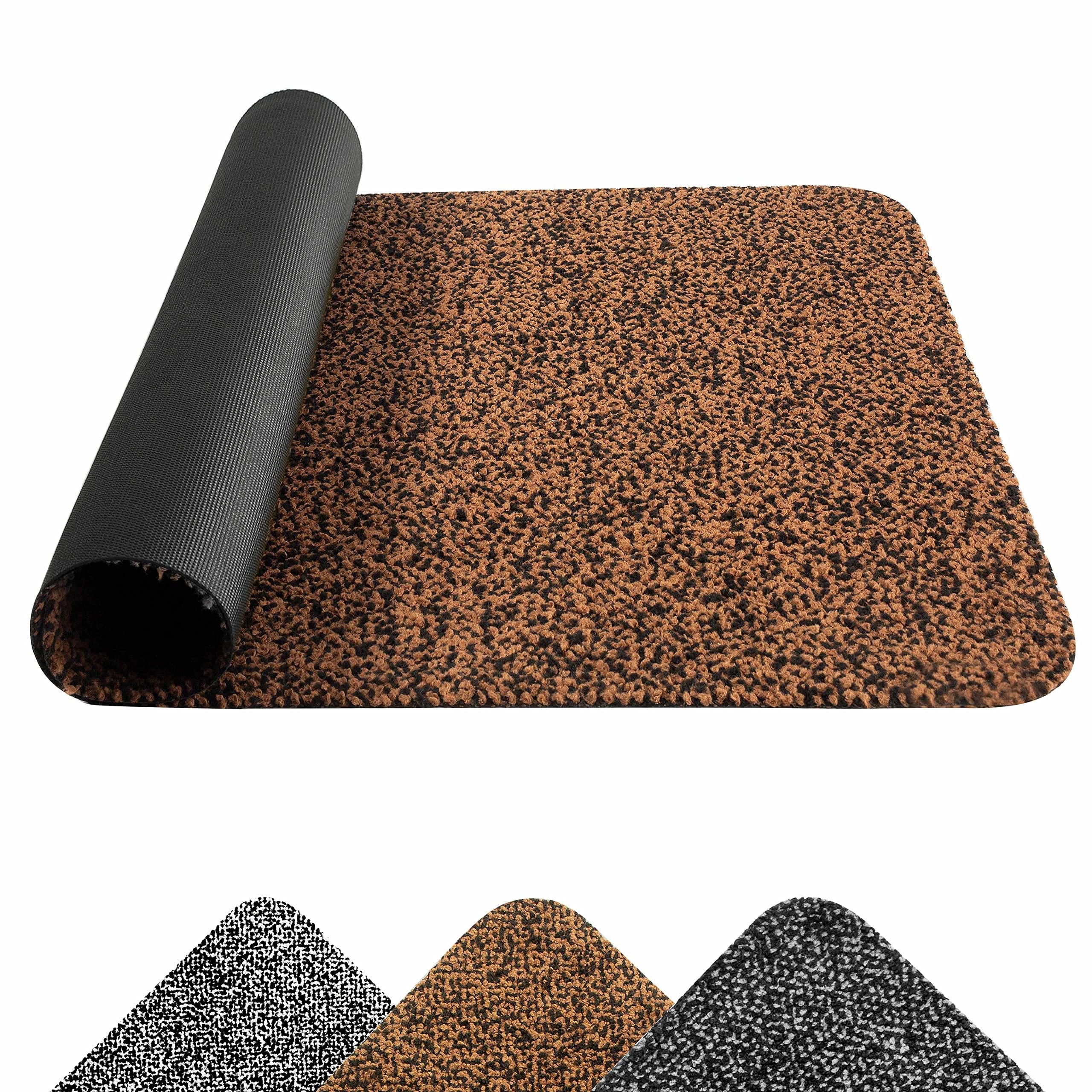 Mibao Dirt Trapper Mat, Door Mat Indoor & Door Mat Outdoor, 60x180 Cm, Durable Non Slip Rubber Backed Mats, Front Door Mat, Non Slip Doormat, Washable Indoor Mats, Anthracite Black 0