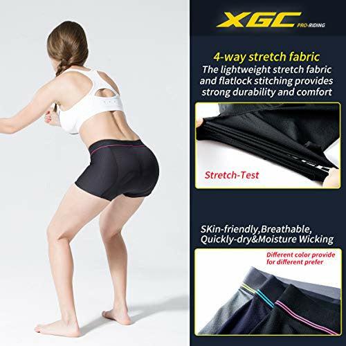 XGC Women's Cycling Underwear Shorts Bike Undershorts With High Density High Elasticity And Highly Breathable 4D Gel Padded (S, Black) 1