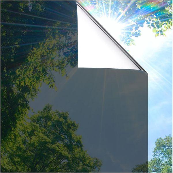Beautysaid One Way Window Film Privacy: Sunlight Blocking Window Film Reflective, Heat Control Film, Anti UV Glass Film, Static Cling Window Film for Home Office(90x200cm, Black)