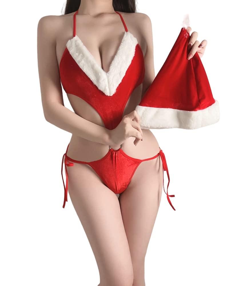 Women's sexy santa christmas lingerie Cosplay Christmas Dress Costume Nightwear Outfits (christmas lingerie 3) 0