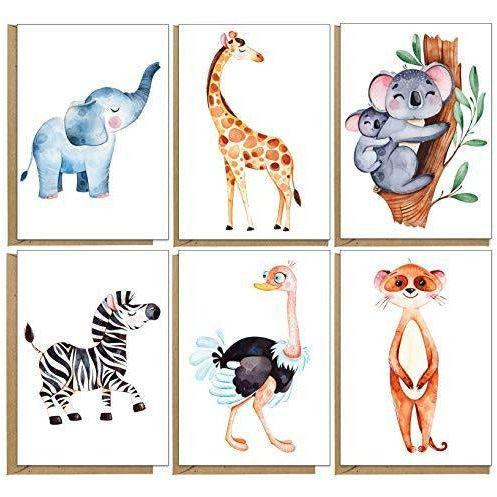48 Eco-Friendly Cute Blank Greeting Cards with Animal Designs 0