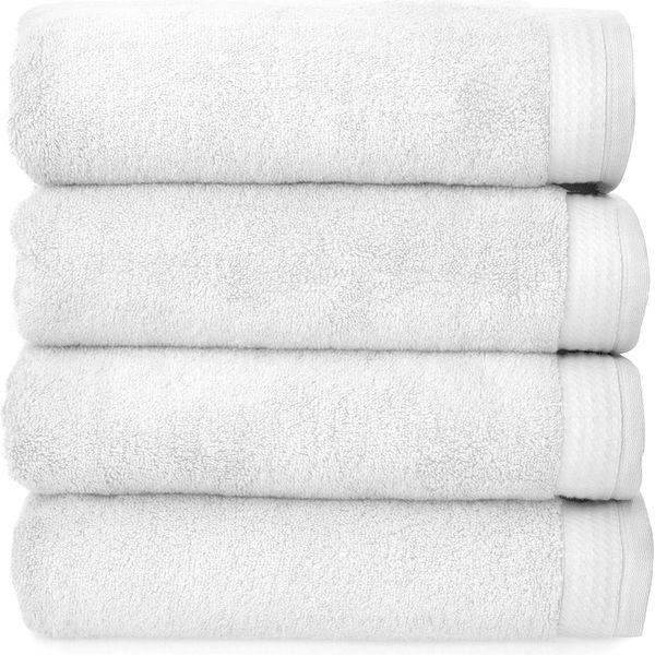 Welhome Madison White Bath Towels | 4 Piece Set | Softer & Lofter Wash After Wash | Hygro-Cotton | Luxury Bathroom Towels | Lightweight Highly Absorbent | Sustainable | Quick Dry Shower Towels 1