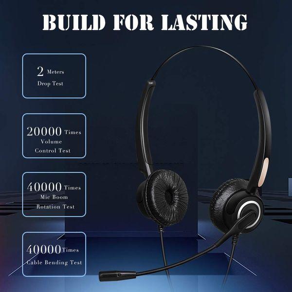 Headset Mobile Phone with Microphone Noise Cancelling & Volume Control, PC Headphones 3.5 mm Jack for iPhone Samsung Computer Business Skype SoftPhone Call Centre Office, Clear Chat, Ultra Comfort 2