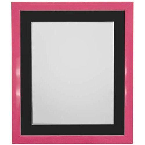 FRAMES BY POST 0.75 Inch Pink Picture Photo Frame With Black Mount 16 x 12 Image Size 12 x 8 Inch Plastic Glass 0