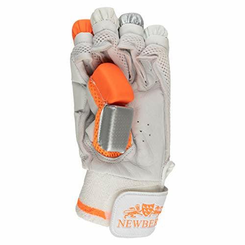 Newbery Cricket Unisex-Youth Force Batting Gloves, White/Orange, Small Junior LH 2