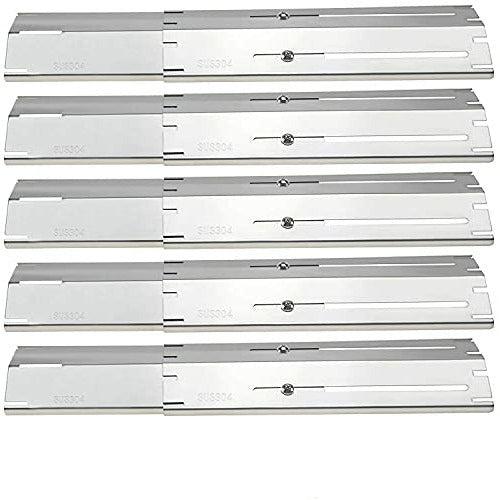 Denmay 29.85CM to 53.34CM Universal 304 Stainless Steel Heat Plate Shield for Brinkmann, Outback, Charbroil, CosmoGrill, Ultar, Blooma, Replacement Adjustable Flame Tamer for Gas Grill, 5 Pack