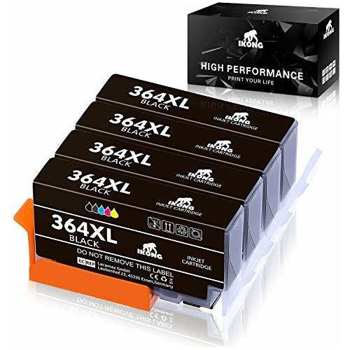 IKONG 364XL Replacement for HP 364 Ink Cartridges Full Compatible with HP Deskjet 3070a 3520 3524,Officejet 4620 4622,Photosmart 5510 5520 5524 5514 7510 7520 5515 5522 6510 4622 c6380 b109a, 4 Black 0
