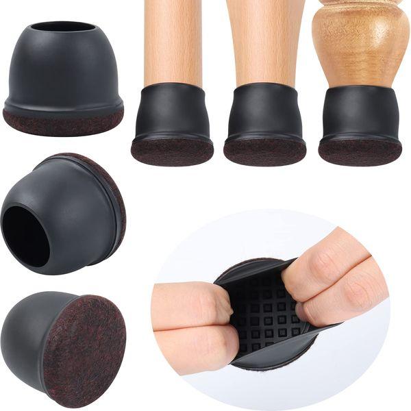 Ezprotekt 2 inch Round-black Furniture Cups Chair Leg Caps, Chair Leg Covers Smooth Moving Chair Feet Protectors