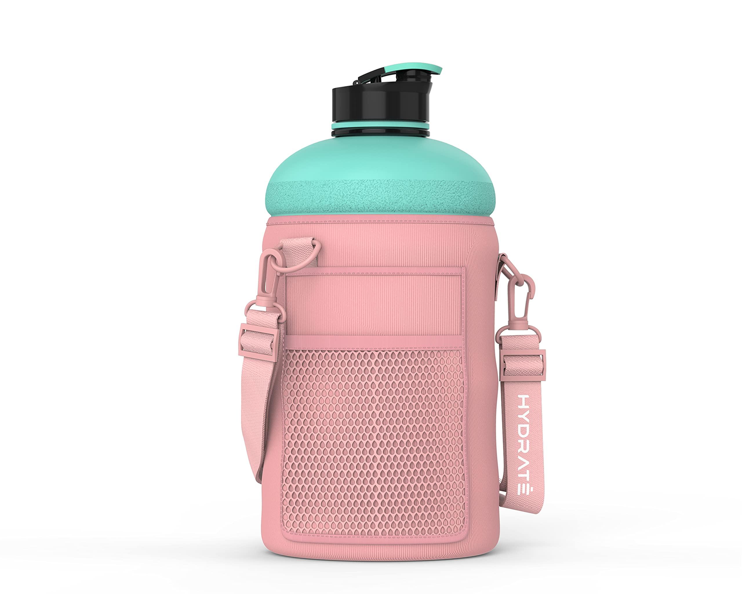 HYDRATE Pink Carrier Accessory for XL Jug 2.2 Litre - with Carrying Strap and Phone Pouch Neoprene Cover for your Water Bottle, water jug 1