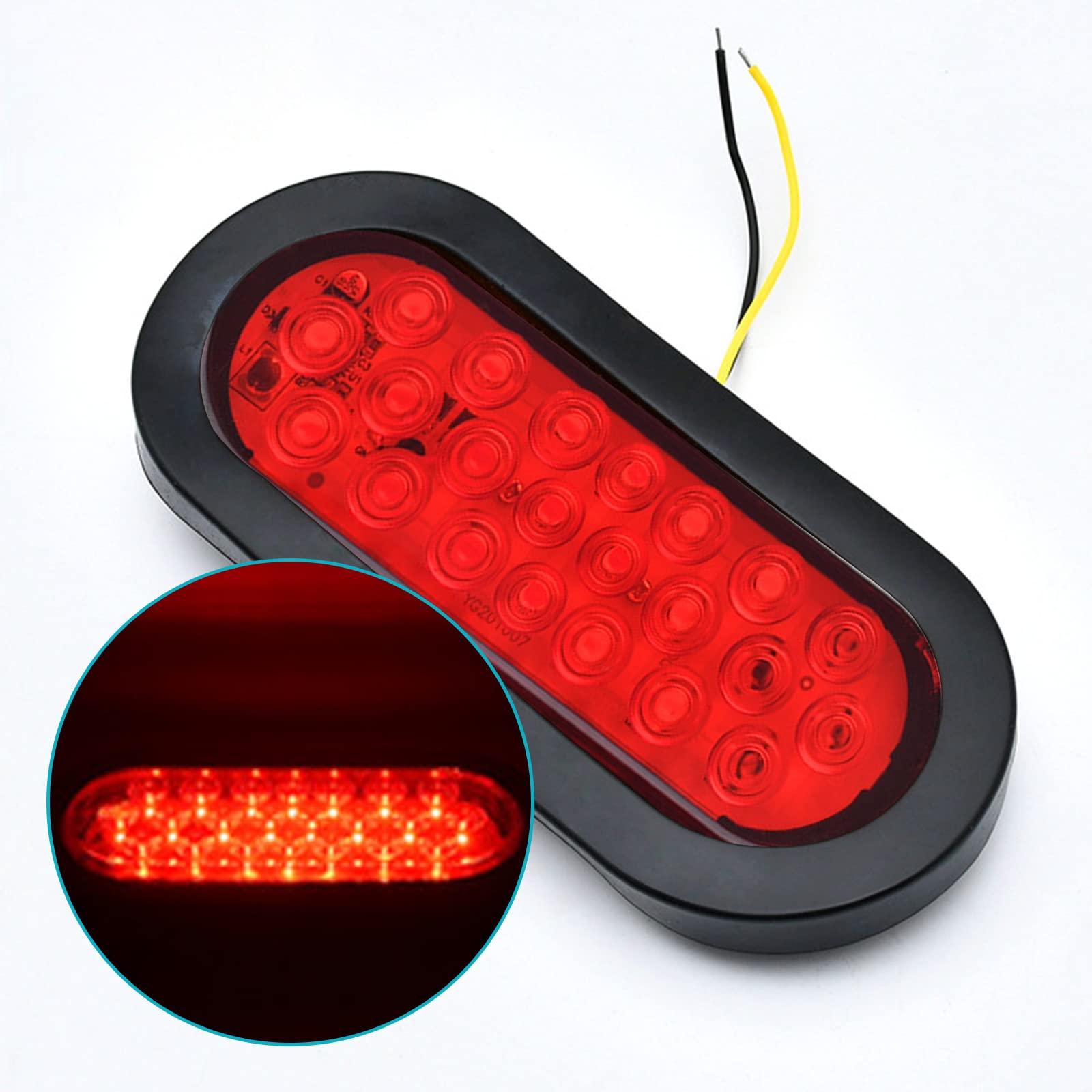 ALI2 Oval Red LED Trailer Lights Stop/Turn Tail Light 22 LED for Trailer Truck,2PCS 3