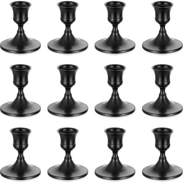 Sziqiqi Candlestick Holders Taper Candle Holders, Black Candle Stick Candle Holder Decorative Table Centerpiece for Wedding Reception Christmas Candlelight Dinner Bridal Showers Party Decor, Style 2 0