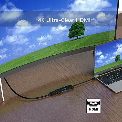 atolla USB C hub, Type c to HDMI Adapter 5-port Ultra Slim Aluminum USB 3.0 hub with 1x4K HDMI port, 2xUSB 3.0 ports, 1xSD Slot and 1xMicro SD slot card reader for MacBook Pro and More USB-C Devices 2