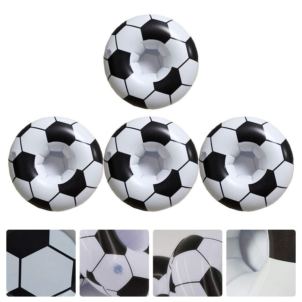 ABOOFAN 4pcs Inflatable Football Drink Cup Holder Beach Backdrop Coasters Party Favors 4