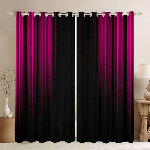 Abstract Ombre Curtains Kids Girls Boys Teens Peach Red and Black Window Curtains for Bedroom Living Room,Gradient Window Treatment W46*L72 Inch