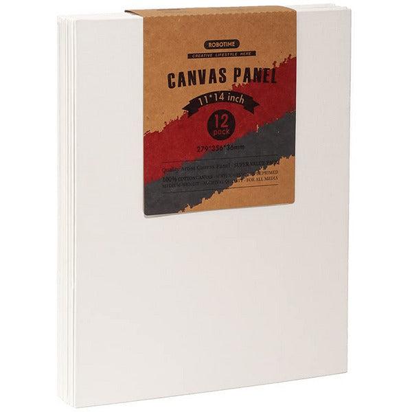 Robotime 18 x 35cm Blank Canvas Board Pack of 12, Acid Free Primed 100 Cotton Canvas Frame Panels 100% Cotton Acrylic Oil Painting Canvases for Adults, Hobby Painters 0