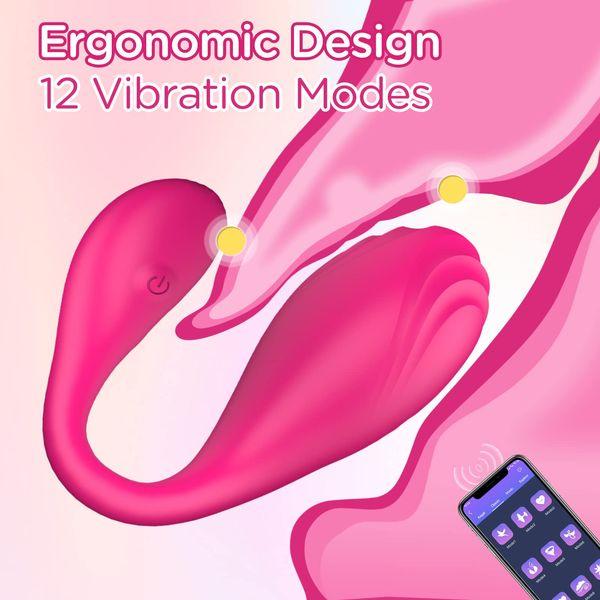 APP Control Love Egg Vibrator, XOPLAY Vibrating Bullet Vibe for Women Couples Adult Sex Toys, Waterproof & Rechargeable G spot Clitoral Stimulator (Rosy) 1