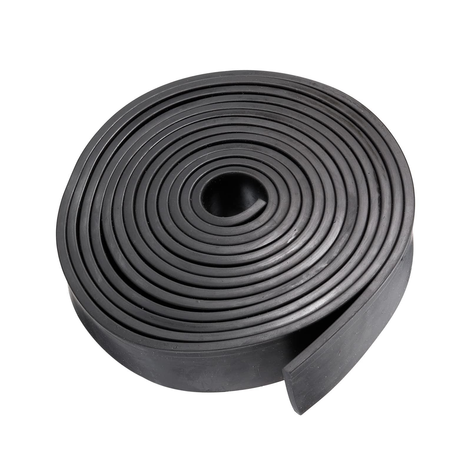 sourcing map Neoprene Rubber Sheet Rolls 5mm(T) x30mm(W) x2m(L), Solid Rubber Strips for DIY Gasket, Sealing Padding, Reduce Vibration Mat 2