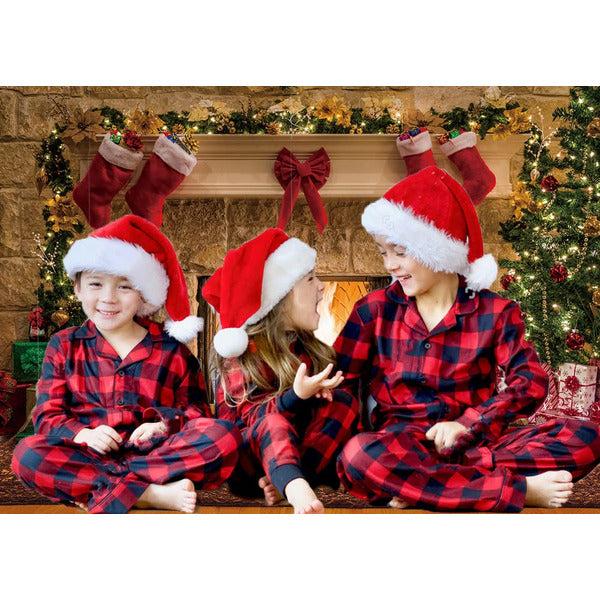 Christmas Fireplace Photography Background Indoor Christmas Tree Gifts Box Happy Holiday Party Photo Backdrop (8x6ft) 2