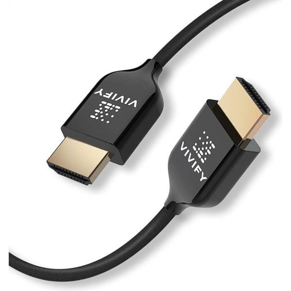 VIVIFY Fiber Optics Ultra Slim Extra Long Cable 10m 4K 60Hz HDMI 2.0 UL1 VW1 Xenos W30 Compatible with Apple TV Nintendo Switch PS4 PS5 Xbox seriesX TV Sound bar MacBook Pro Certified Cable
