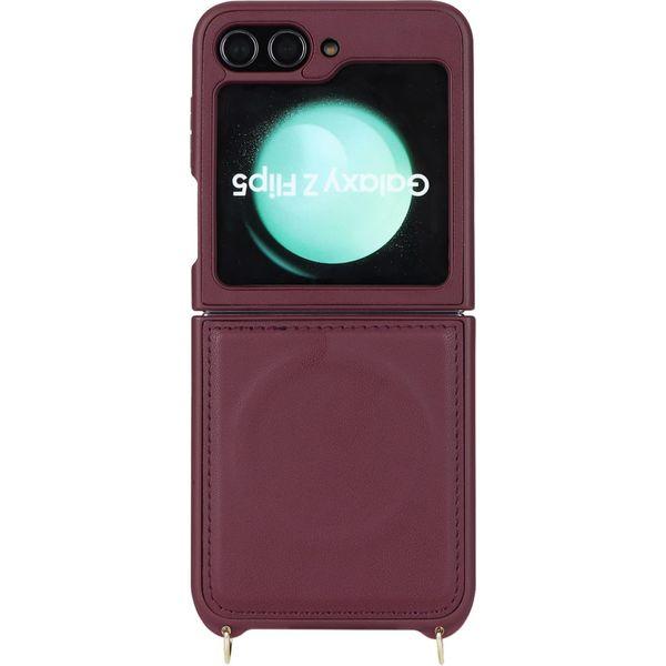 Zouzt for Samsung Z Flip 5 Wallet Case Galaxy Z Flip 5 Leather Case with Card Holder Zip, Minimalist Design PU Leather Purse Durable Phone Protective Cover for Samsung Galaxy Z Flip 5 (2023) - Purple 4