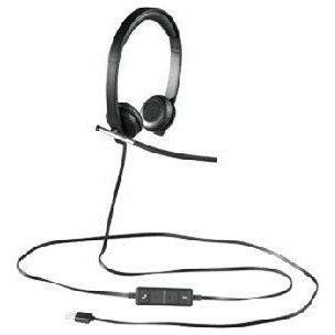 Logitech H650e Wired Headset, Stereo Headphones with Noise-Cancelling Microphone, USB, In-Line Controls, Indicator LED, PC/Mac/Laptop - Black 1