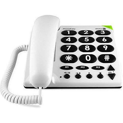 Doro PhoneEasy 311c Big Button Corded Telephone for Seniors (White) 0