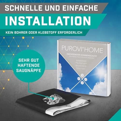 PUROVI ® Thermo Sun protection for roof Windows | Heat Protection for Indoor | Without drilling without gluing | Large selection compatible with Velux + Roto windows | Selected size: MK10 - 60 x 140cm 1
