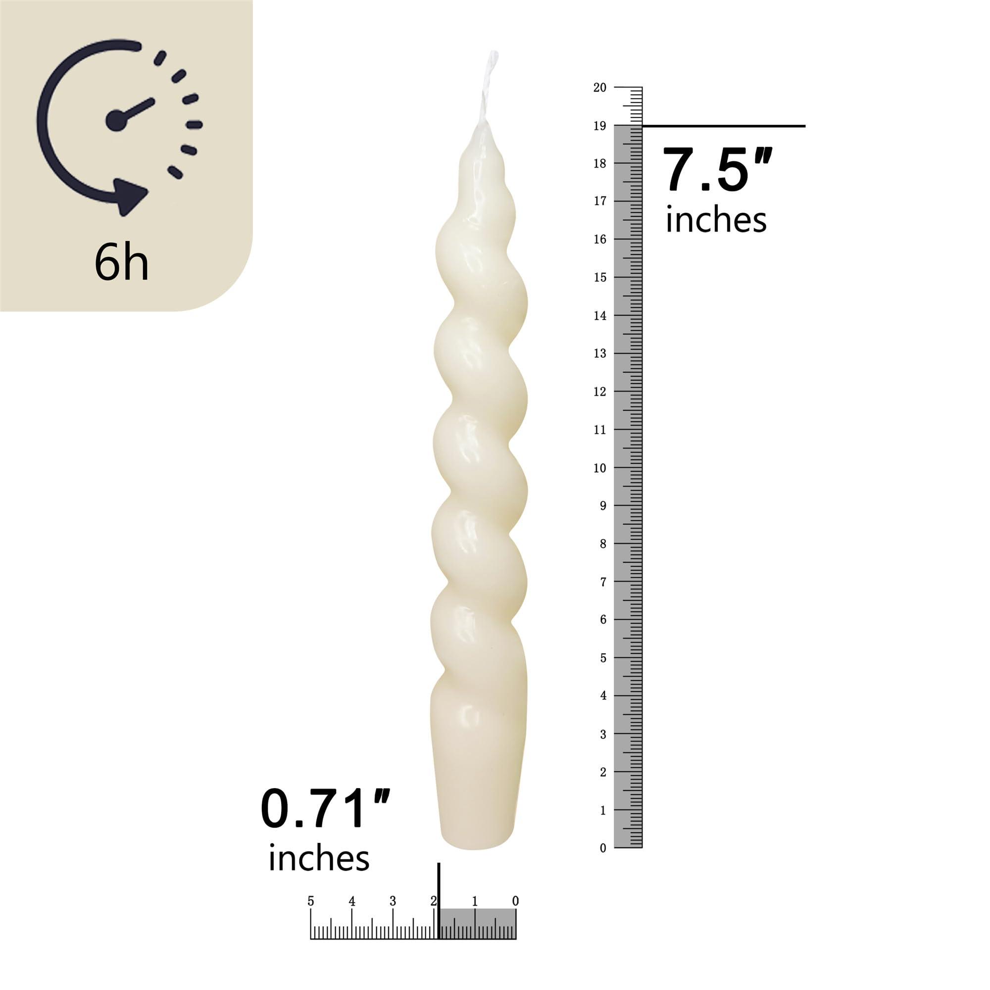 Gedengni 8.8 Inches Spiral Taper Candles Long Burning Unscented Dinner Candles Set of 2 Pack for Home Decoration Wedding Festival 3