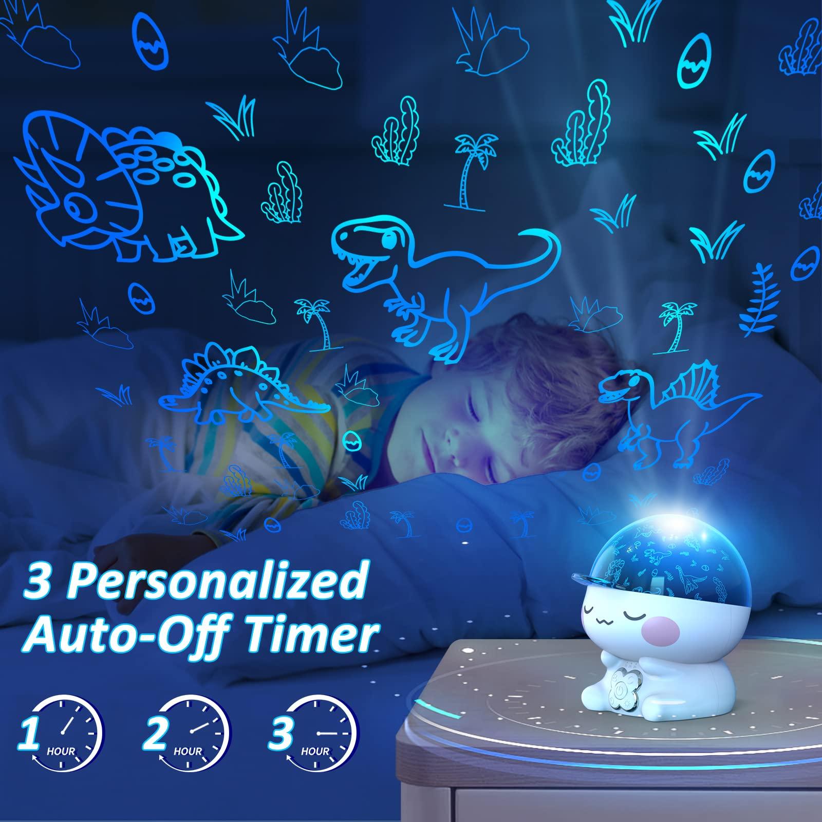 Night Light Projector for Kids Room with 3 Timer,Baby Star Projector Night Light for Kids Girls Boys Bedroom Decor, Unique and Cute Dinosaur Shape Design.Cool Gifts for Kids Toddler Teens Friends 2