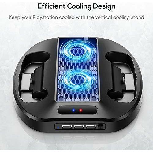 FASTSNAIL Cooling Stand Compatible with Xbox Series S Console, Xbox Series S Vertical Stand with Cooling Fan Cooler, Dual Charging Dock Compatible with Xbox Series Controller Charger Docking Station 3